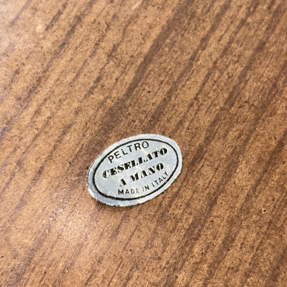 PELTRO CESELLATO A MANO HAND CHISELED PEWTER HOLY FAMILY PLAQUE ITALY WALL ART - Picture 2 of 4